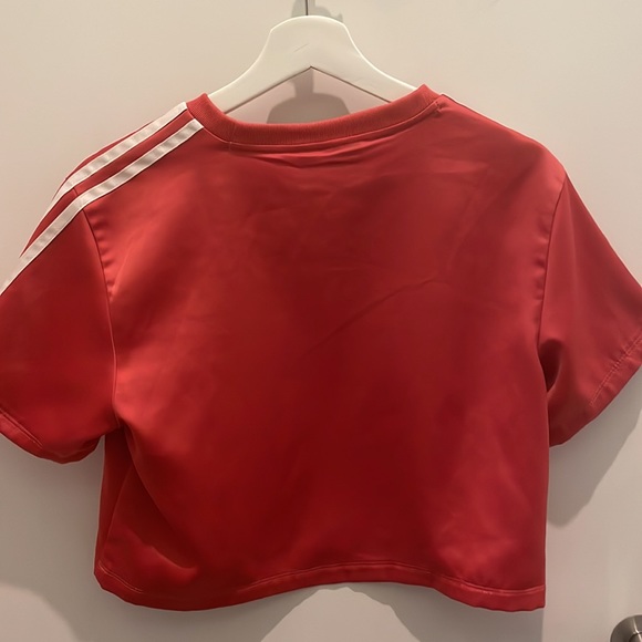 Adidas Orange Satin Cropped Short Sleeve - Picture 3 of 5